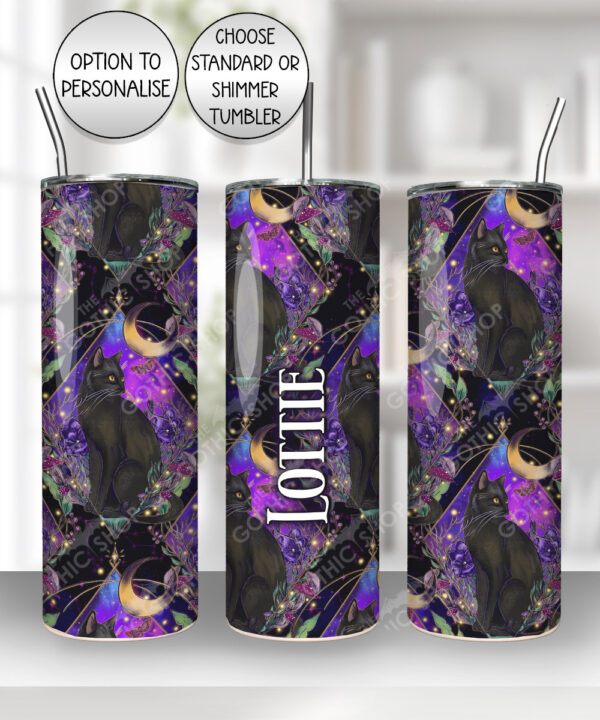 20282 whimsical black cat personalised tumbler 4