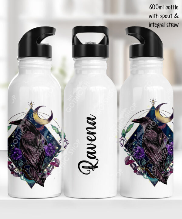 20287 whimsical raven gothic water bottle 3