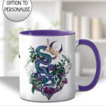20289 whimsical purple teal snake gothic personalised mug 1