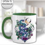 20289 whimsical purple teal snake gothic personalised mug 5