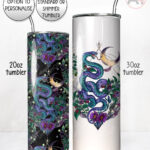 20290 whimsical purple teal snake gothic personalised tumbler 1