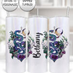 20290 whimsical purple teal snake gothic personalised tumbler 2