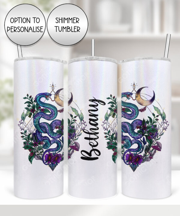 20290 whimsical purple teal snake gothic personalised tumbler 2