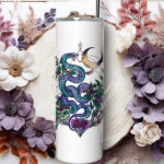 20290 whimsical purple teal snake gothic personalised tumbler 3