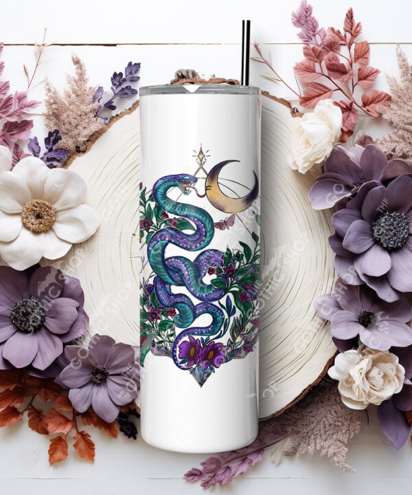 20290 whimsical purple teal snake gothic personalised tumbler 3