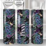 20290 whimsical purple teal snake gothic personalised tumbler 4