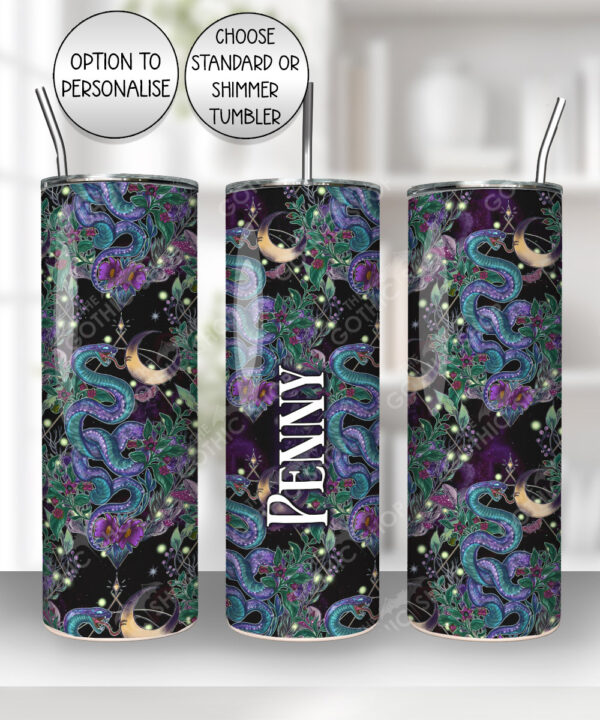 20290 whimsical purple teal snake gothic personalised tumbler 4