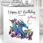 20292 whimsical dragon personalised birthday card