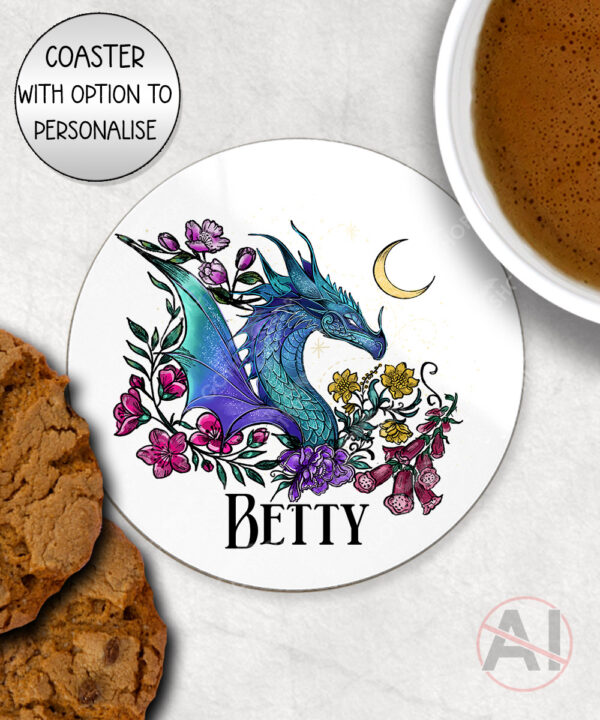 20293 whimsical dragon personalised coaster