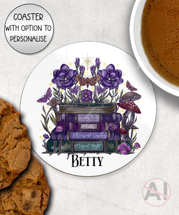 20298 whimsical books personalised coaster