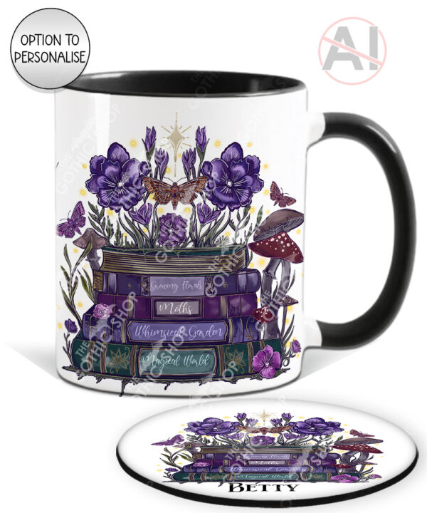 20298 whimsical books personalised mug coaster