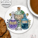 20302 witchy potions personalised coaster