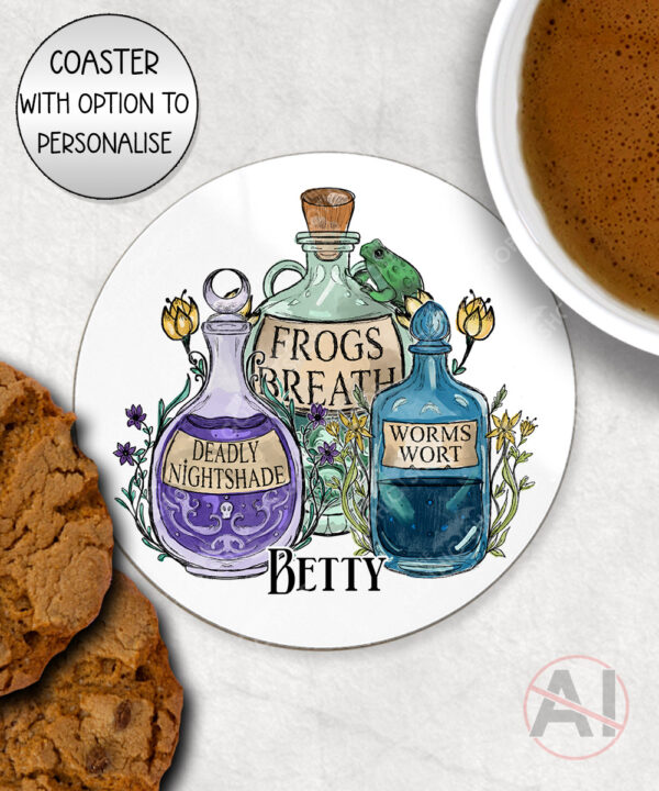 20302 witchy potions personalised coaster