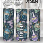 witchy potions straight tumbler option to personalise