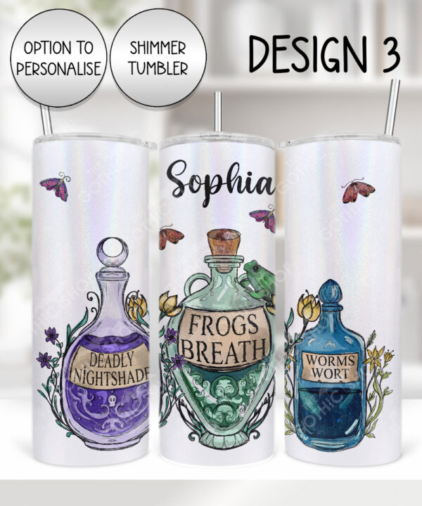 witchy potions straight tumbler option to personalise
