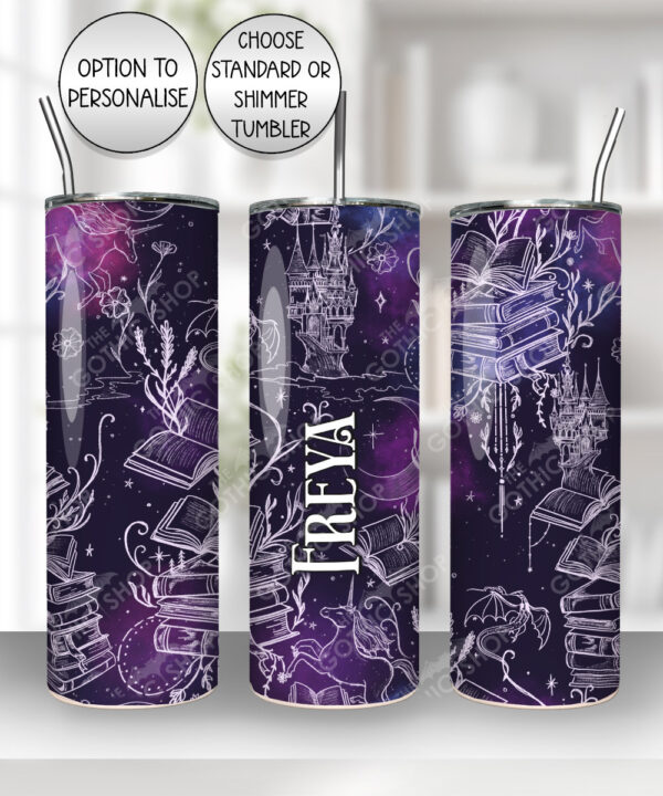 fantasy books bookish straight tumbler option to personalise