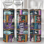 enchanted library bookish straight tumbler option to personalise