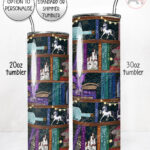 enchanted library bookish straight tumbler option to personalise