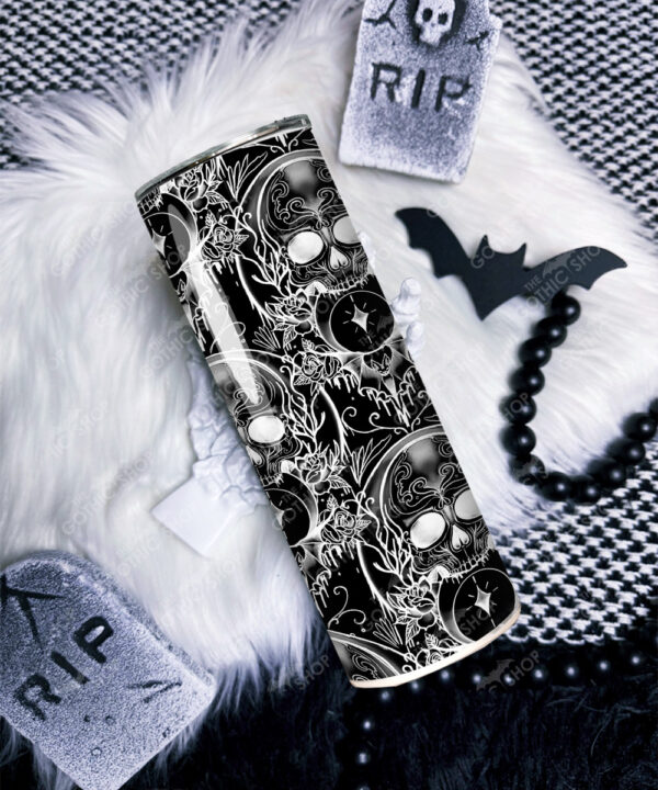 midnight moon floral ribcage straight tumbler option to personalise (copy)