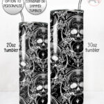midnight moon floral ribcage straight tumbler option to personalise (copy)