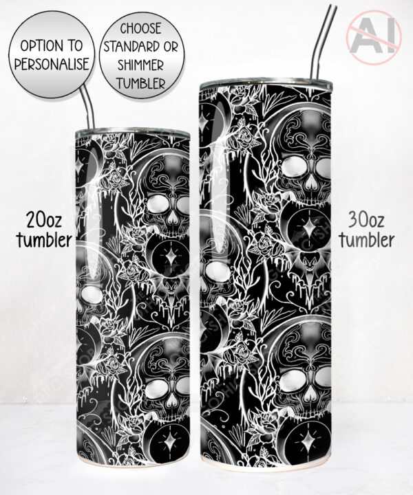 midnight moon floral ribcage straight tumbler option to personalise (copy)