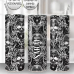 midnight moon floral ribcage straight tumbler option to personalise (copy)