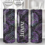 uniquely me purple brain straight tumbler option to personalise