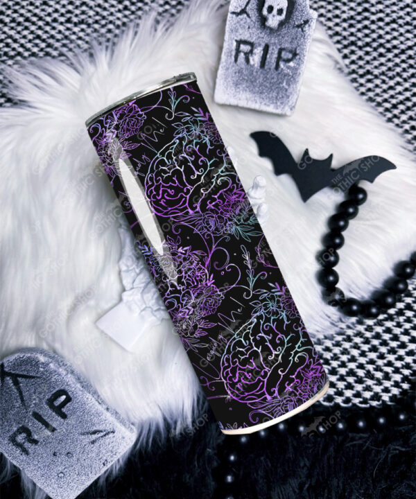 uniquely me purple brain straight tumbler option to personalise