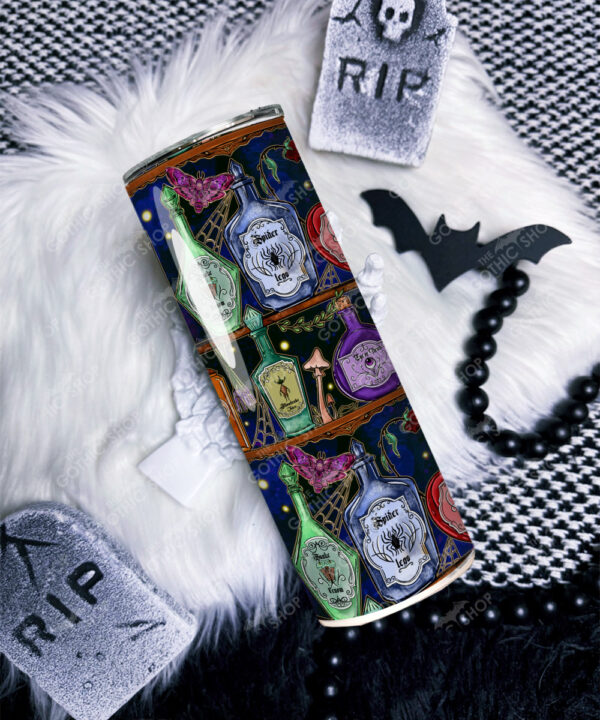 witch’s potion bottles on shelves straight tumbler option to personalise