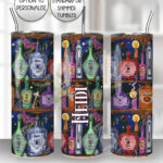 witch’s potion bottles on shelves straight tumbler option to personalise