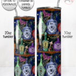 witch’s potion bottles on shelves straight tumbler option to personalise