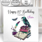 20317 dark academia gothic birthday card