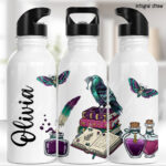 20320 dark academia raven gothic water bottle 1