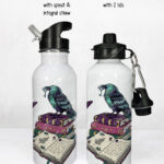 20320 dark academia raven gothic water bottle 3