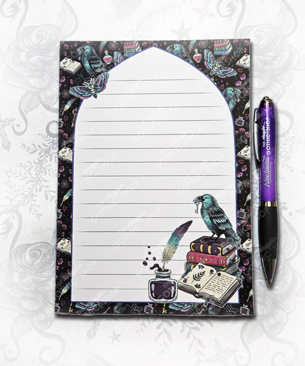 dark academia ravens & relics gothic a5 notepad