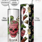 spooky halloween cocktail gothic straight tumbler option to personalise