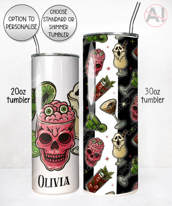 spooky halloween cocktail gothic straight tumbler option to personalise