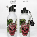 spooky halloween cocktail gothic water bottle option to personalise