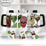 spooky halloween cocktail drinks gothic large 40oz tumbler with handle option to personalise