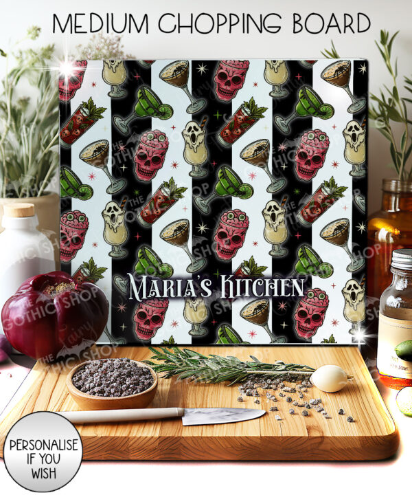 20329 spooky drinks gothic personalised chopping board 1