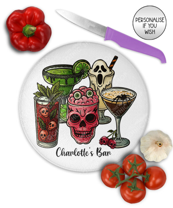 20329 spooky drinks gothic personalised chopping board 2