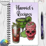 spooky halloween cocktails gothic notebook journal option to personalise