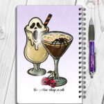 spooky halloween cocktails gothic notebook journal option to personalise