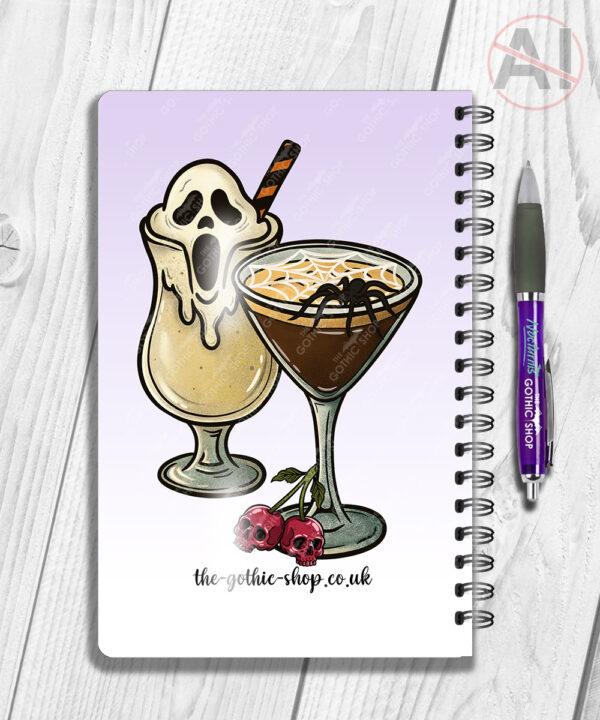 spooky halloween cocktails gothic notebook journal option to personalise