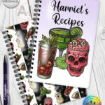 spooky halloween cocktails gothic notebook journal option to personalise