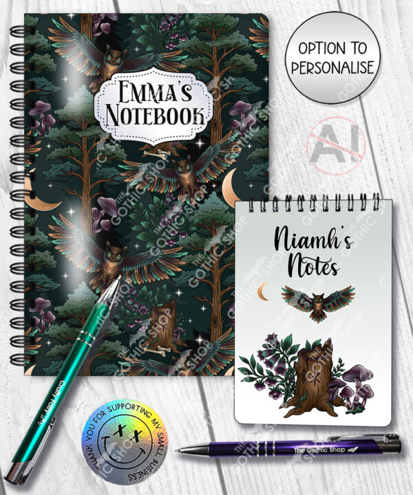 20334 owl woodland personalised notebook 1