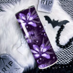 gothic spider & purple lily witchy straight tumbler option to personalise