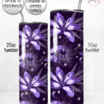gothic spider & purple lily witchy straight tumbler option to personalise