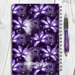 gothic spider & purple lily witchy notebook journal option to personalise