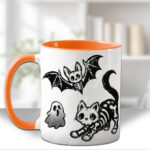 20344 skellie cat bat gothic mug 2